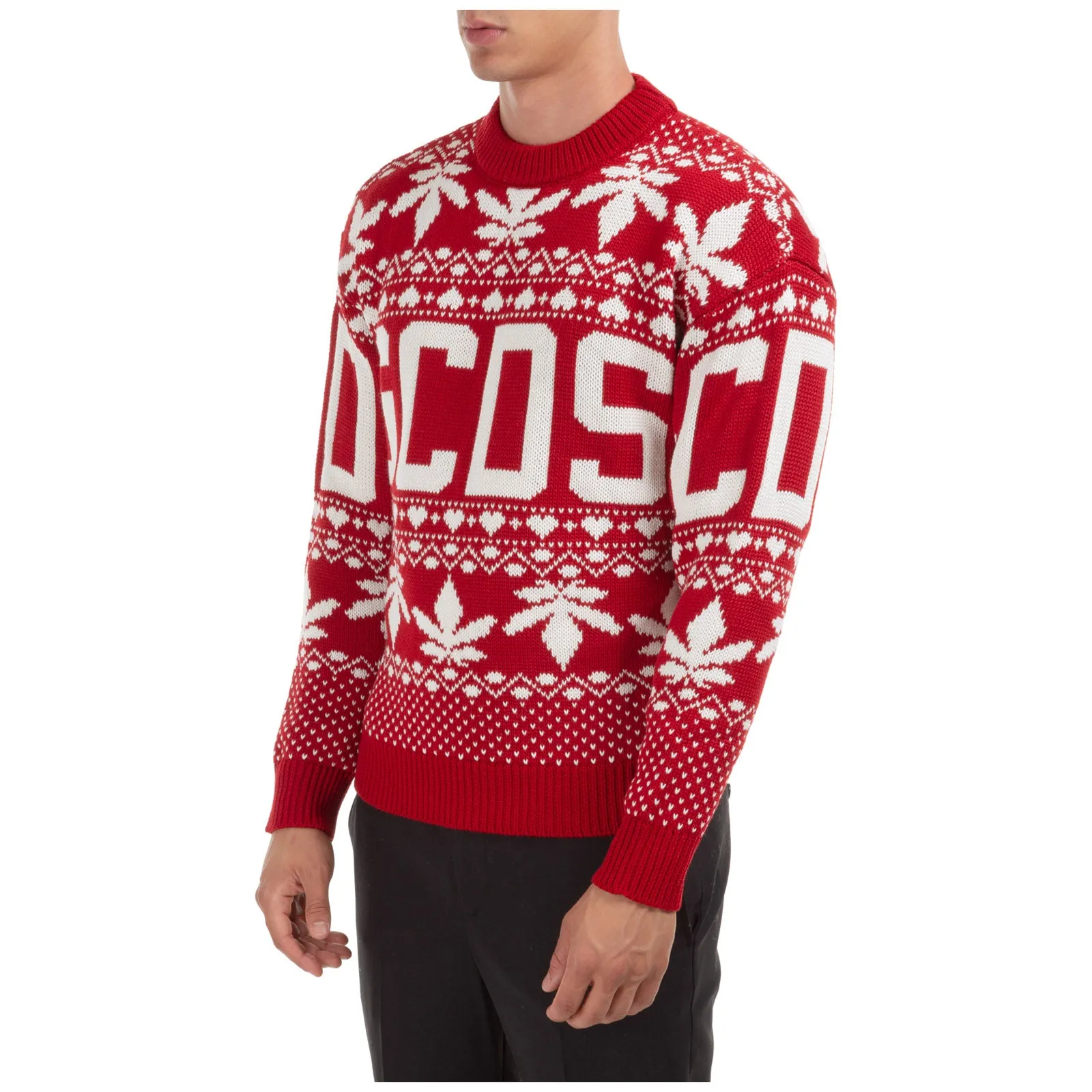 GCDS Christmas Logo Intarsia Crewneck Sweater