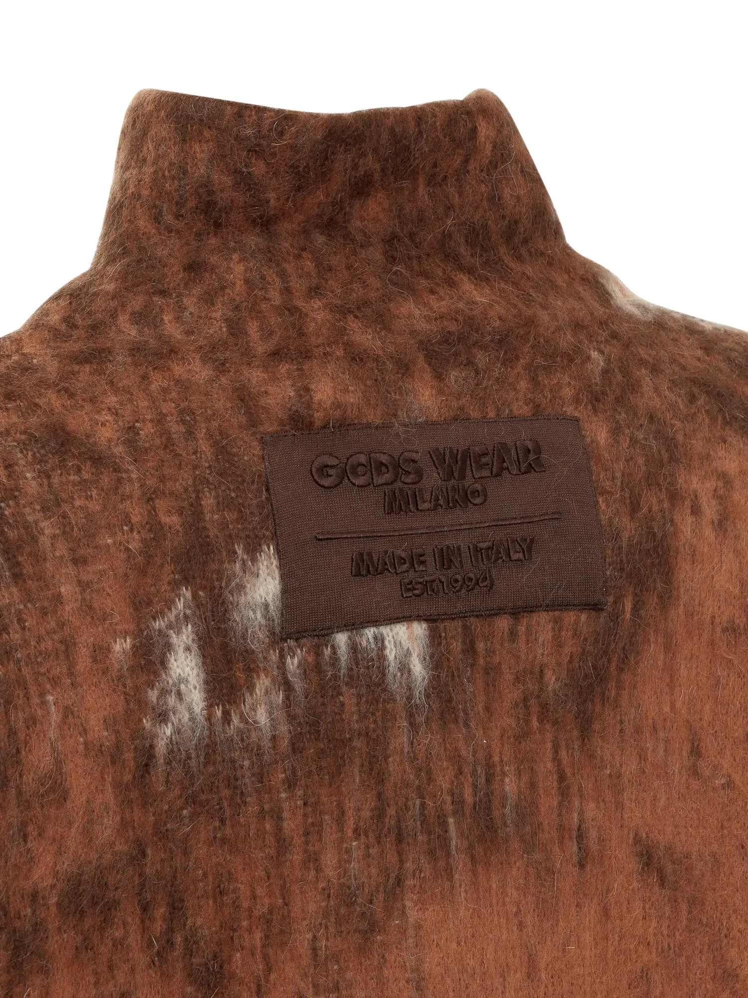 GCDS Cow Print High-Neck Sweater