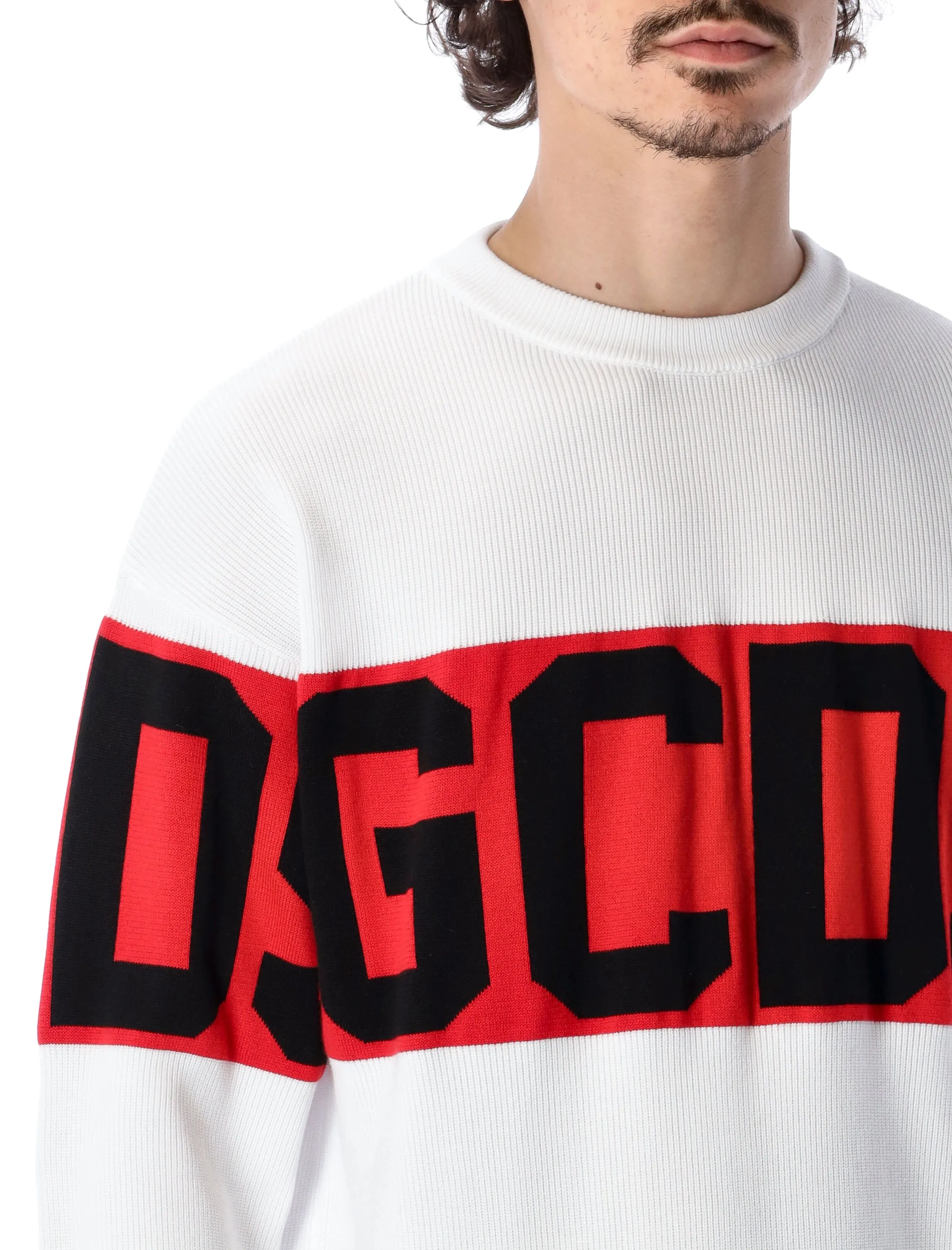 GCDS Logo Band Oversized Knit Sweater
