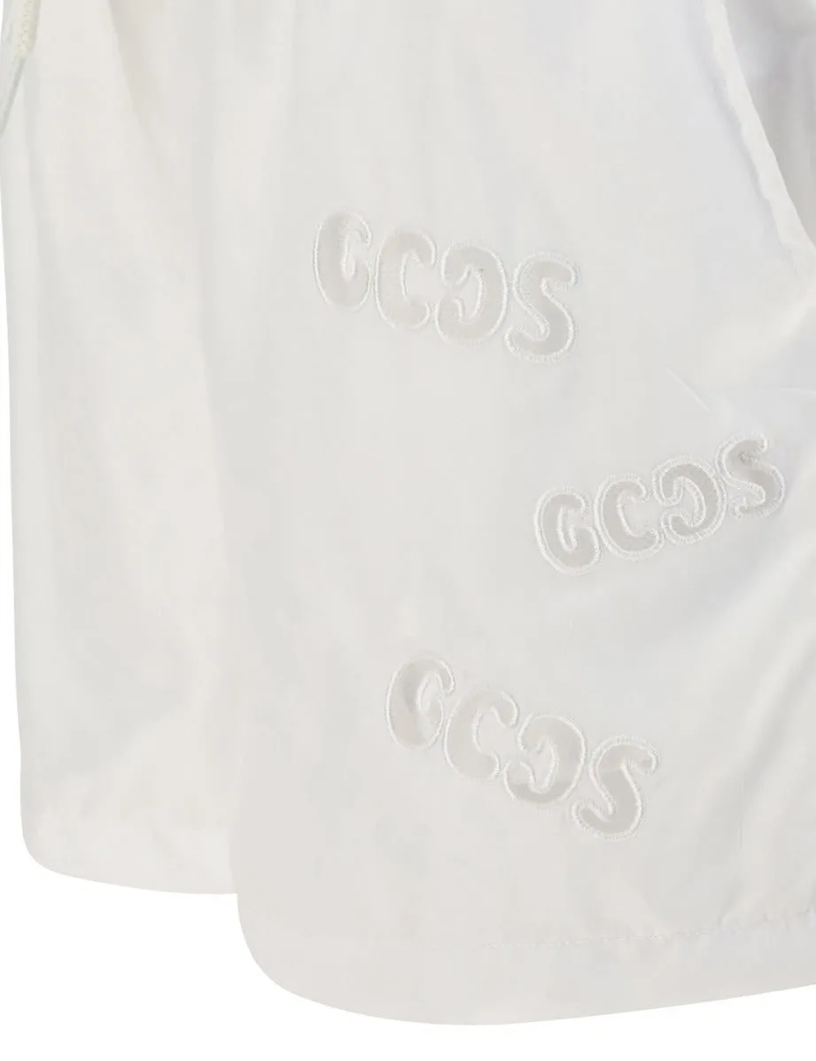 GCDS Logo Detailed Drawstring Swim Shorts