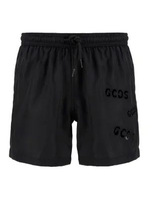 GCDS Logo Detailed Drawstring Swim Shorts