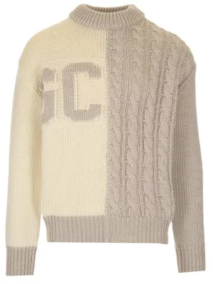 GCDS Logo Intarsia Cable Knit Sweater