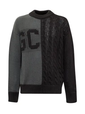 GCDS Logo Intarsia Cable Knit Sweater