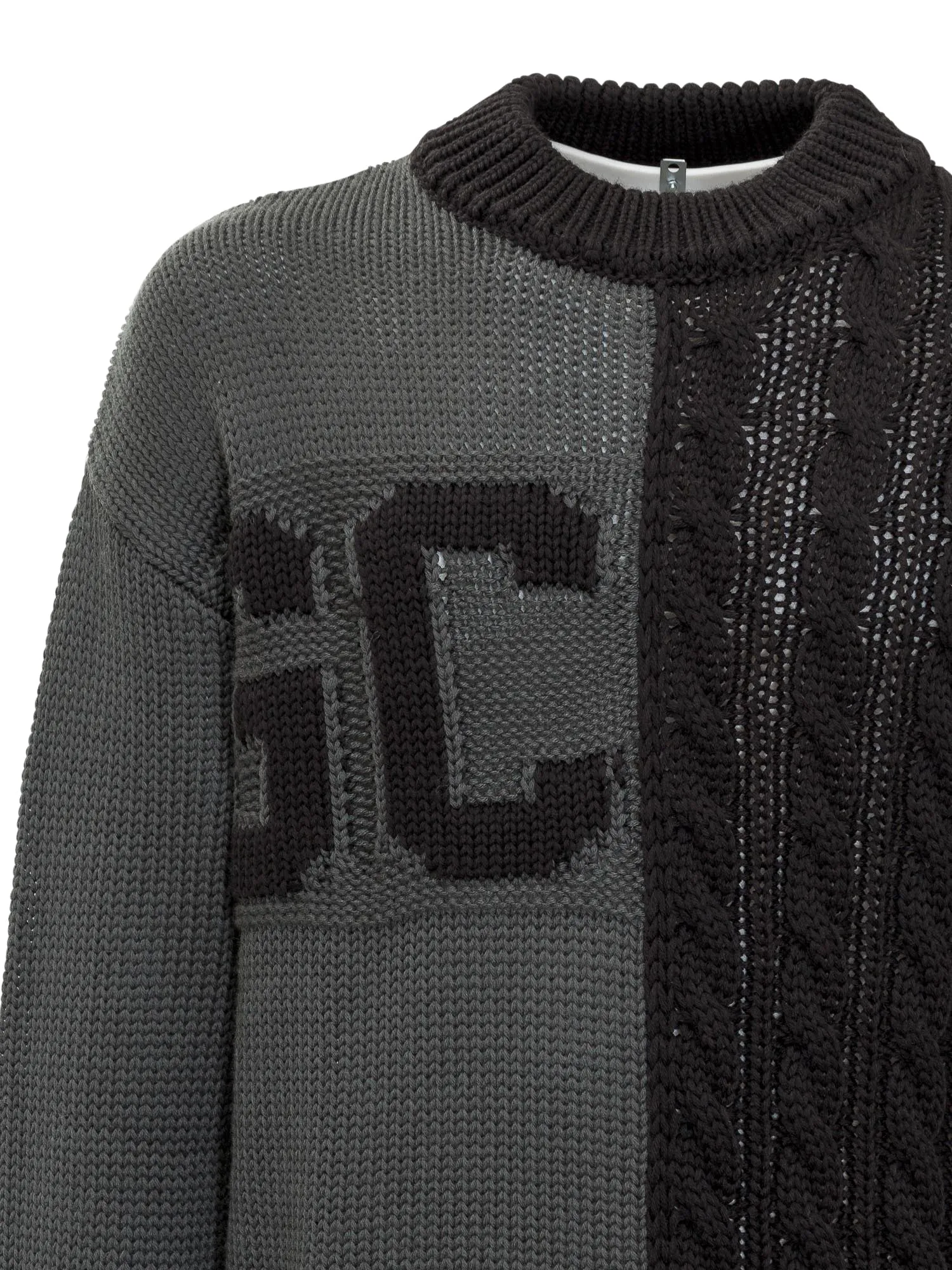 GCDS Logo Intarsia Cable Knit Sweater