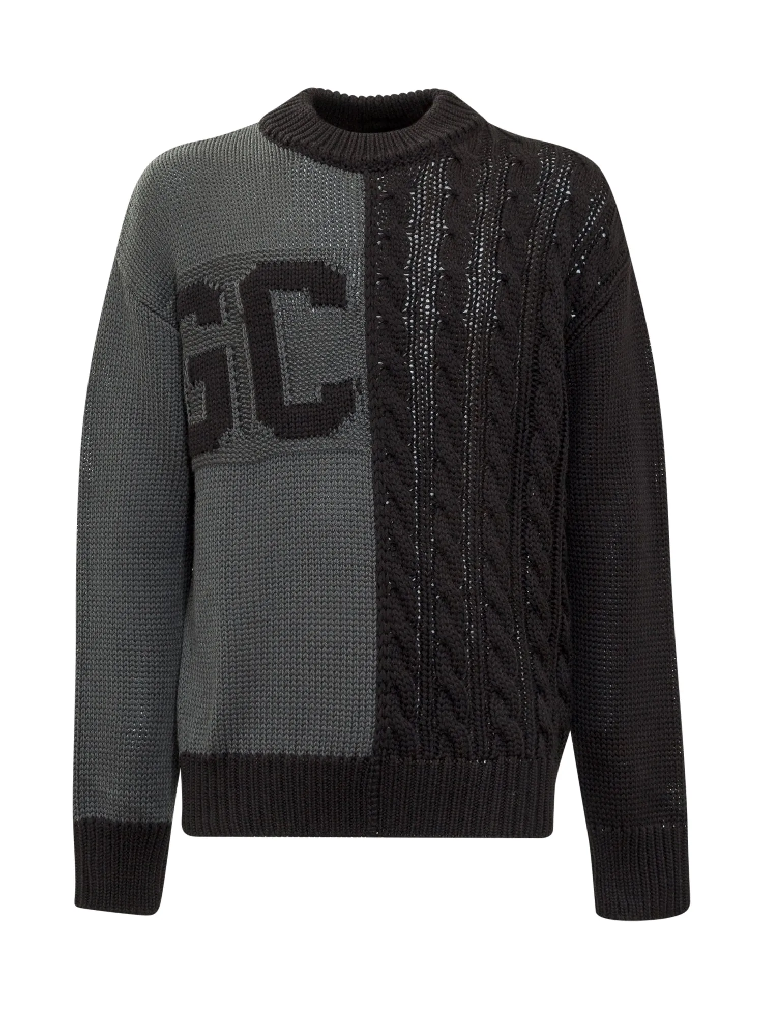 GCDS Logo Intarsia Cable Knit Sweater