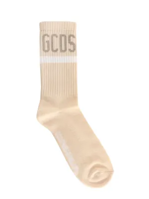 GCDS Logo Intarsia Ribbed Socks