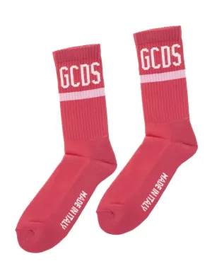 GCDS Logo Intarsia Ribbed Socks