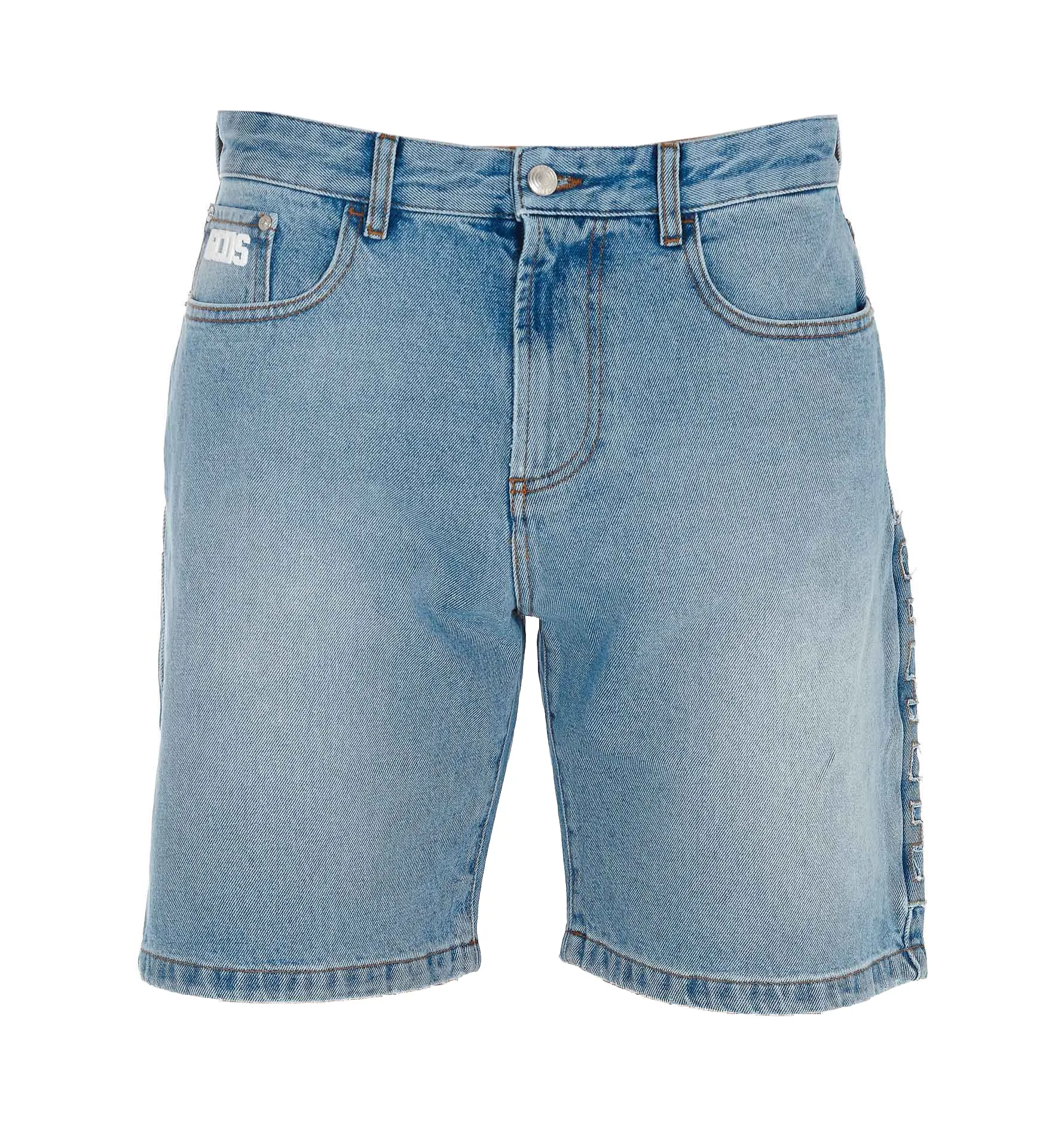 GCDS Logo Patch Denim Shorts