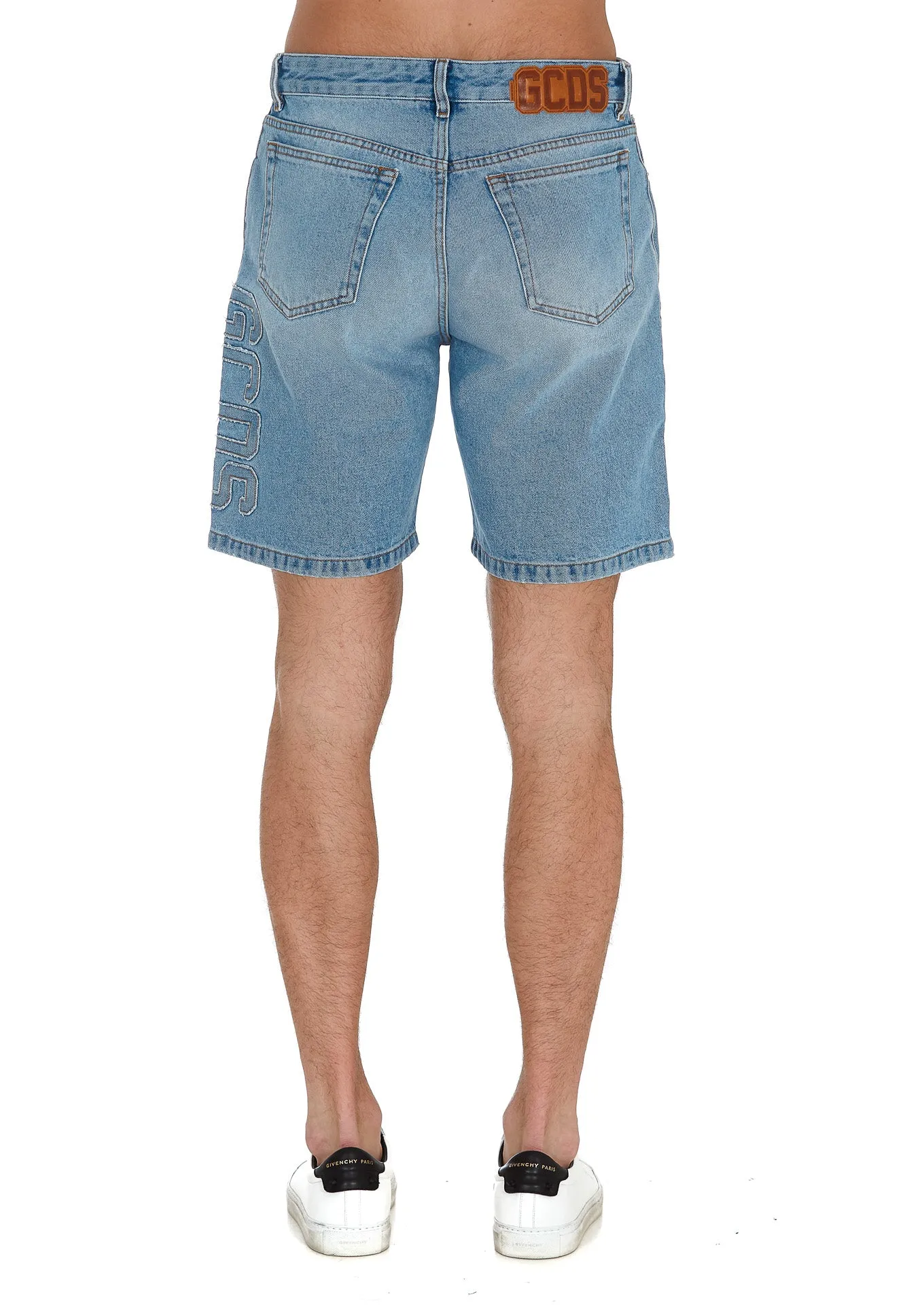 GCDS Logo Patch Denim Shorts