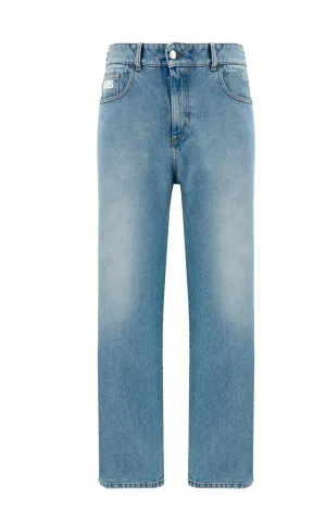 GCDS Logo Patch Straight Leg Jeans