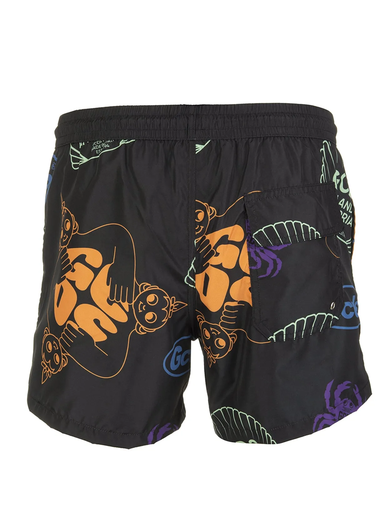 GCDS Logo Printed Drawstring Swim Shorts