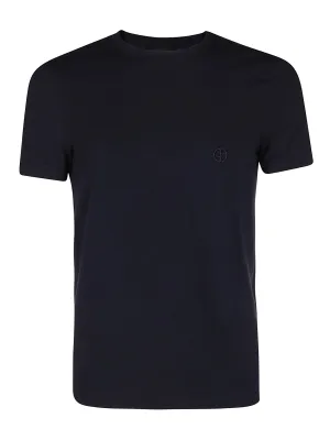 Giorgio Armani Logo Embroidered Crewneck T-Shirt