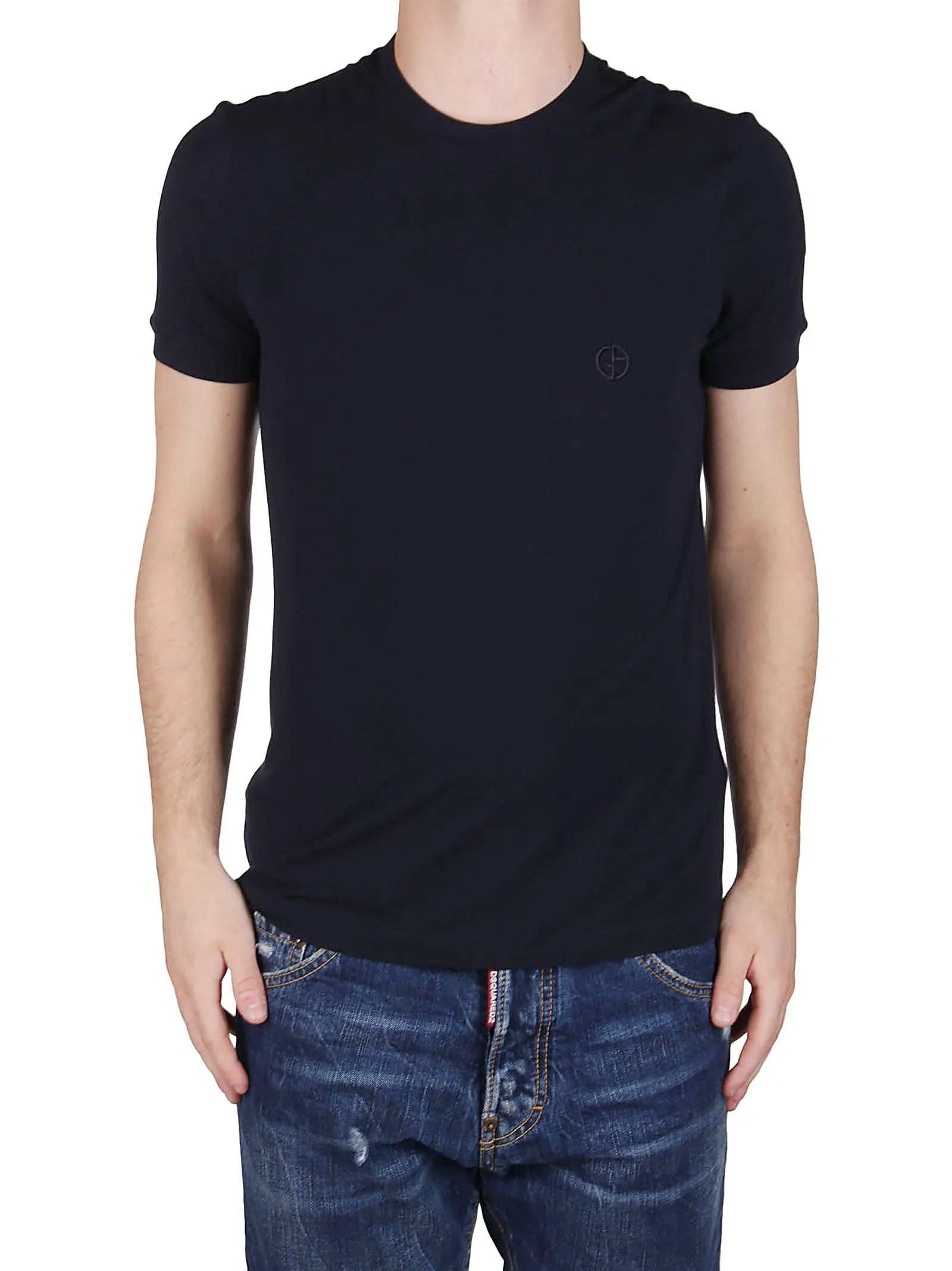 Giorgio Armani Logo Embroidered Crewneck T-Shirt