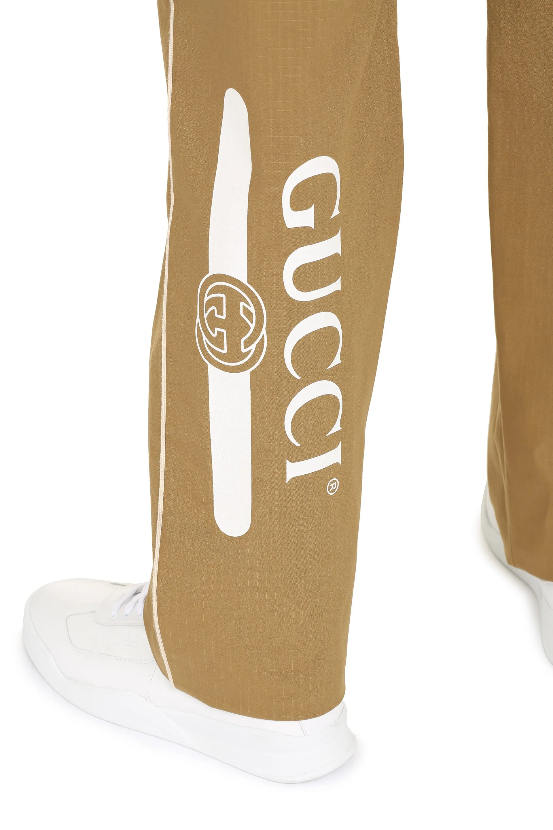 Gucci Logo Print Straight-Leg Pants