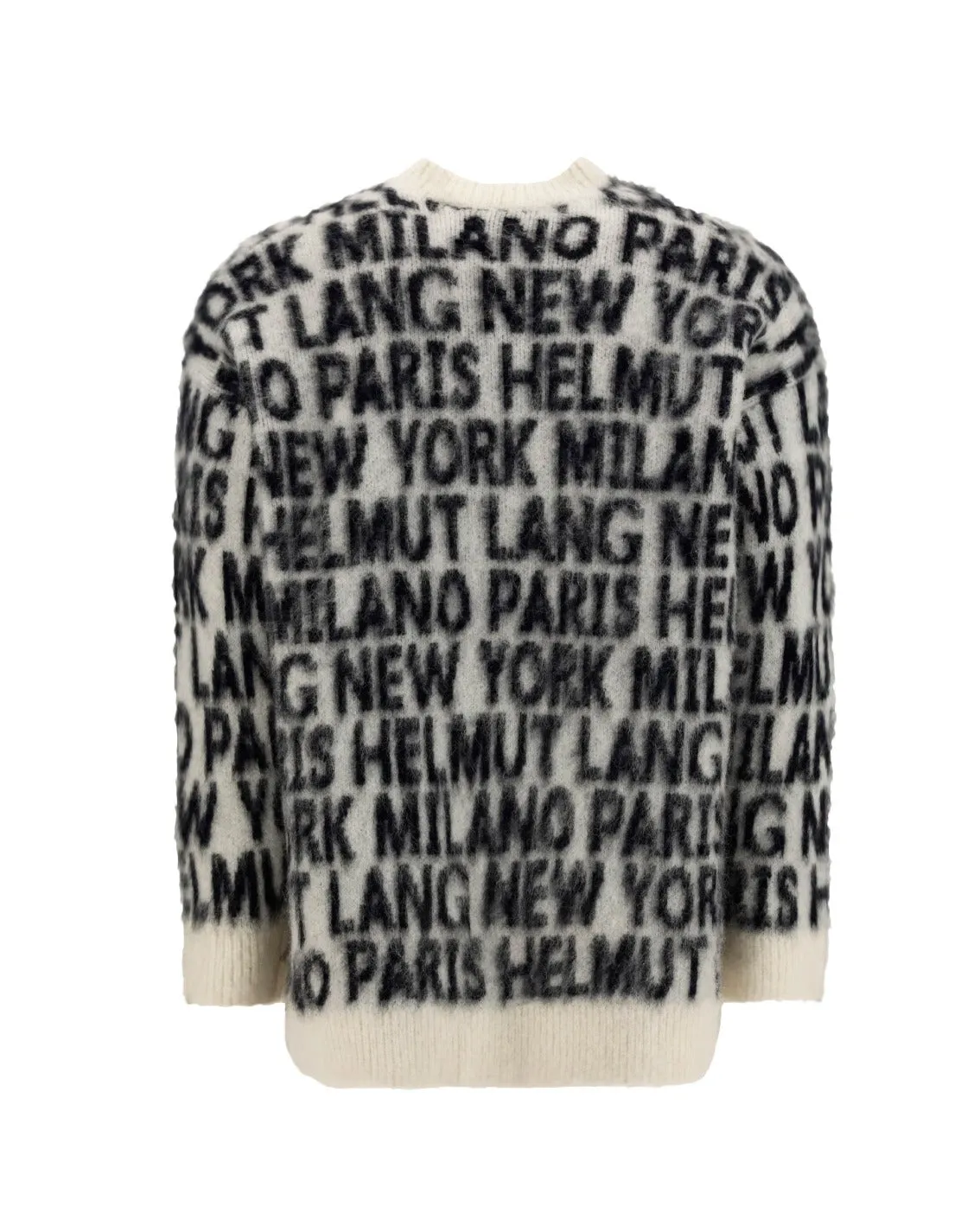 Helmut Lang Allover Logo Intarsia Crewneck Sweater