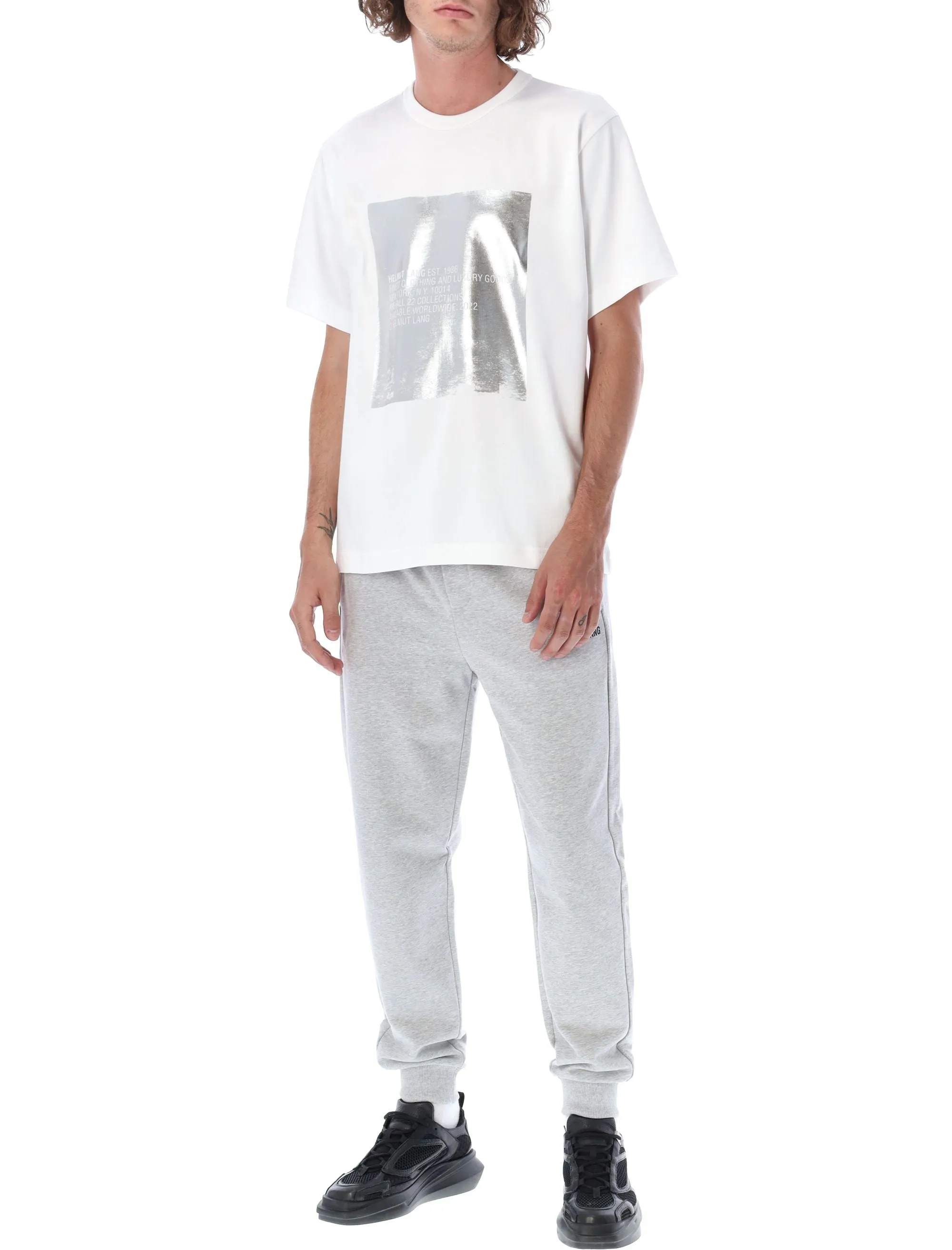 Helmut Lang Square Silver Crewneck T-Shirt