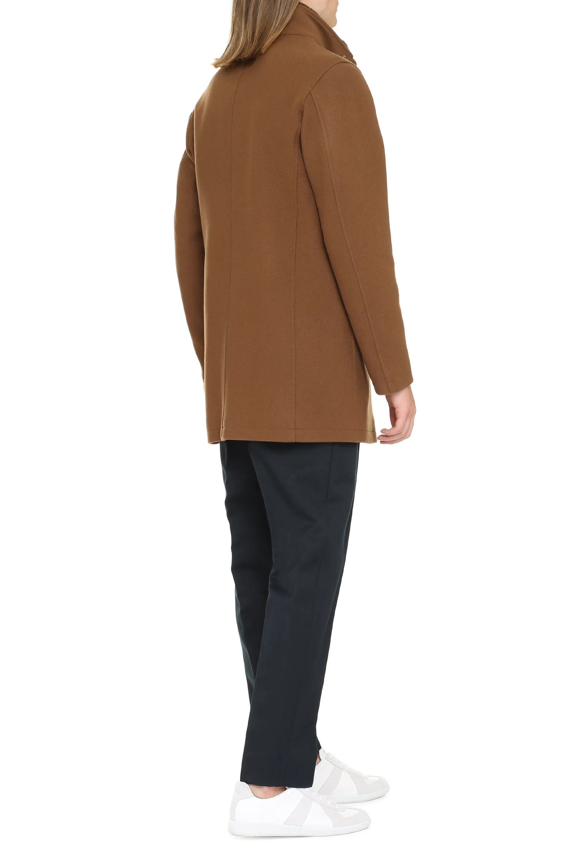 Herno High-Neck Fur Collared Coat