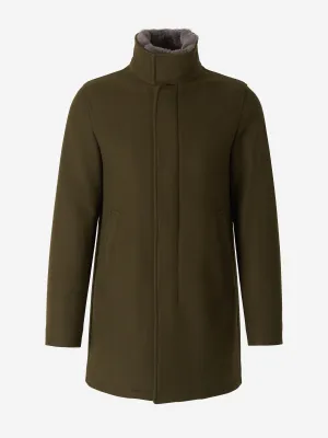 Herno High-Neck Fur Collared Coat