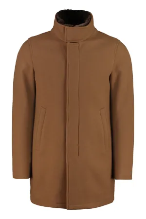 Herno High-Neck Fur Collared Coat