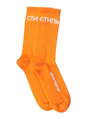 Heron Preston Logo Intarsia Long Socks
