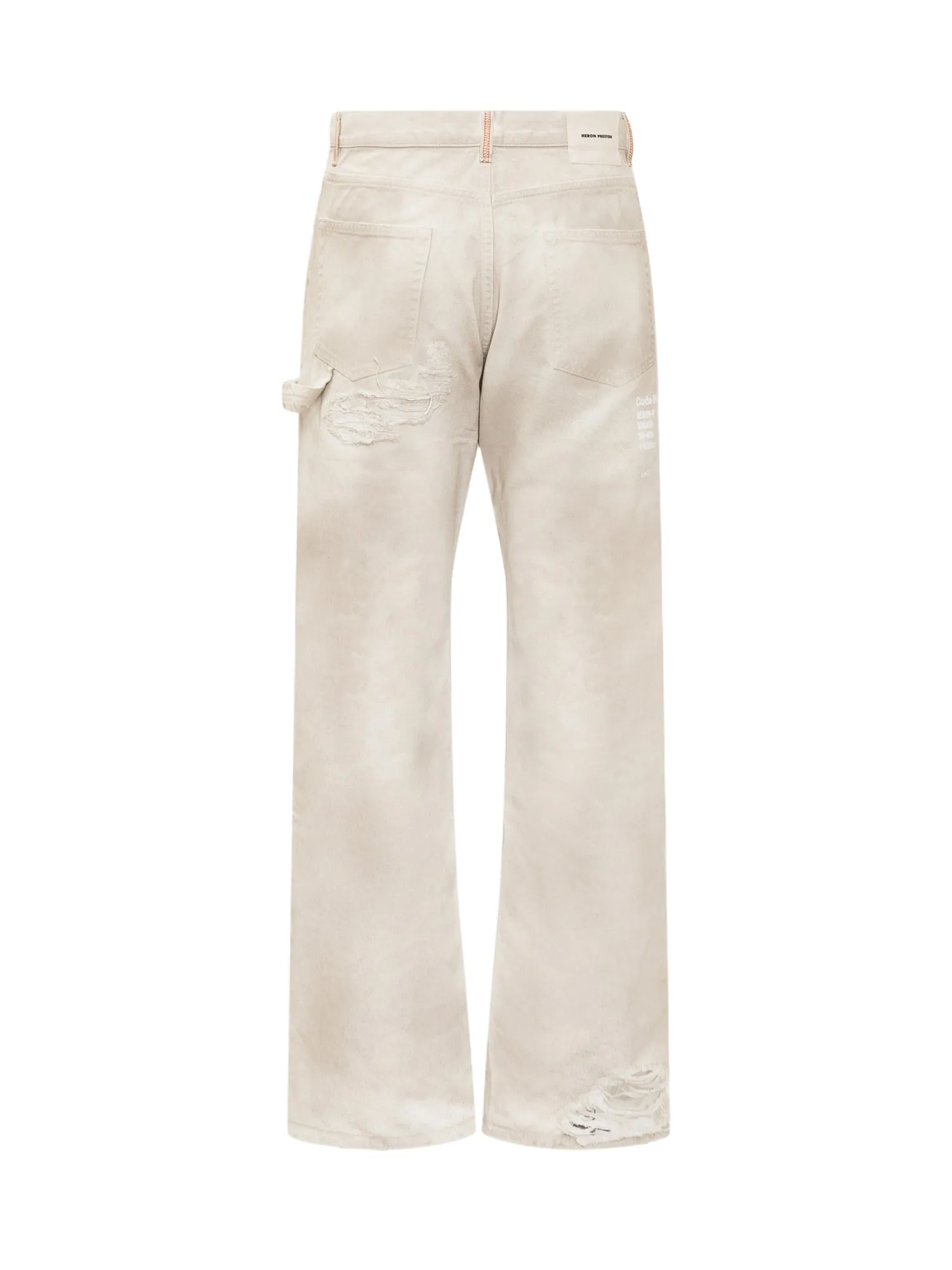 Heron Preston Logo Printed Distressed Jeans
