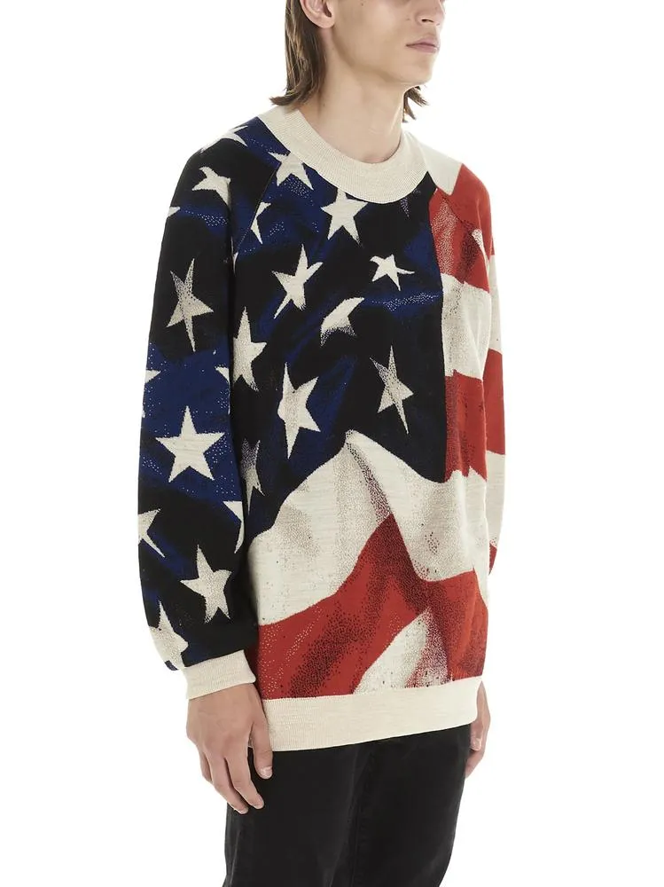 Ih Nom Uh Nit American Flag Jacquard Sweater