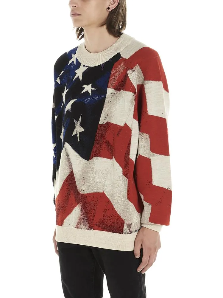 Ih Nom Uh Nit American Flag Jacquard Sweater