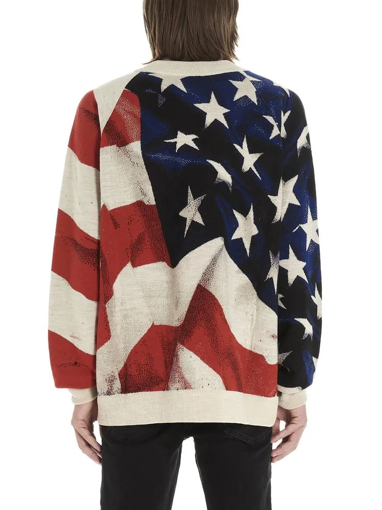 Ih Nom Uh Nit American Flag Jacquard Sweater