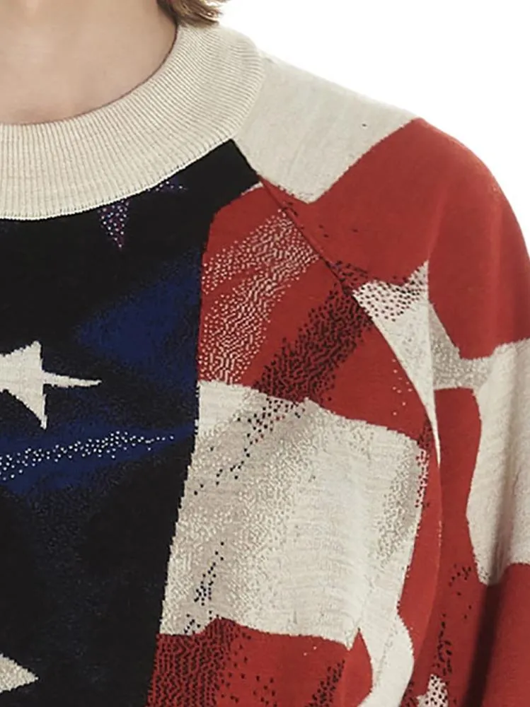 Ih Nom Uh Nit American Flag Jacquard Sweater