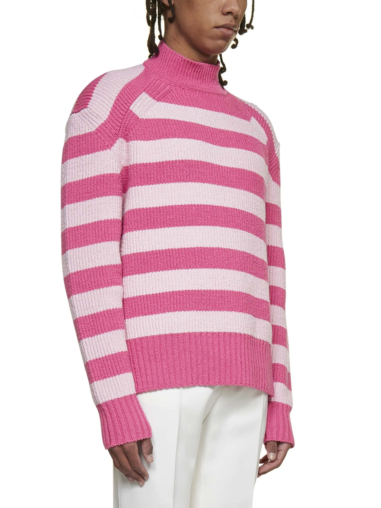 Jacquemus Striped Mock Neck Sweater