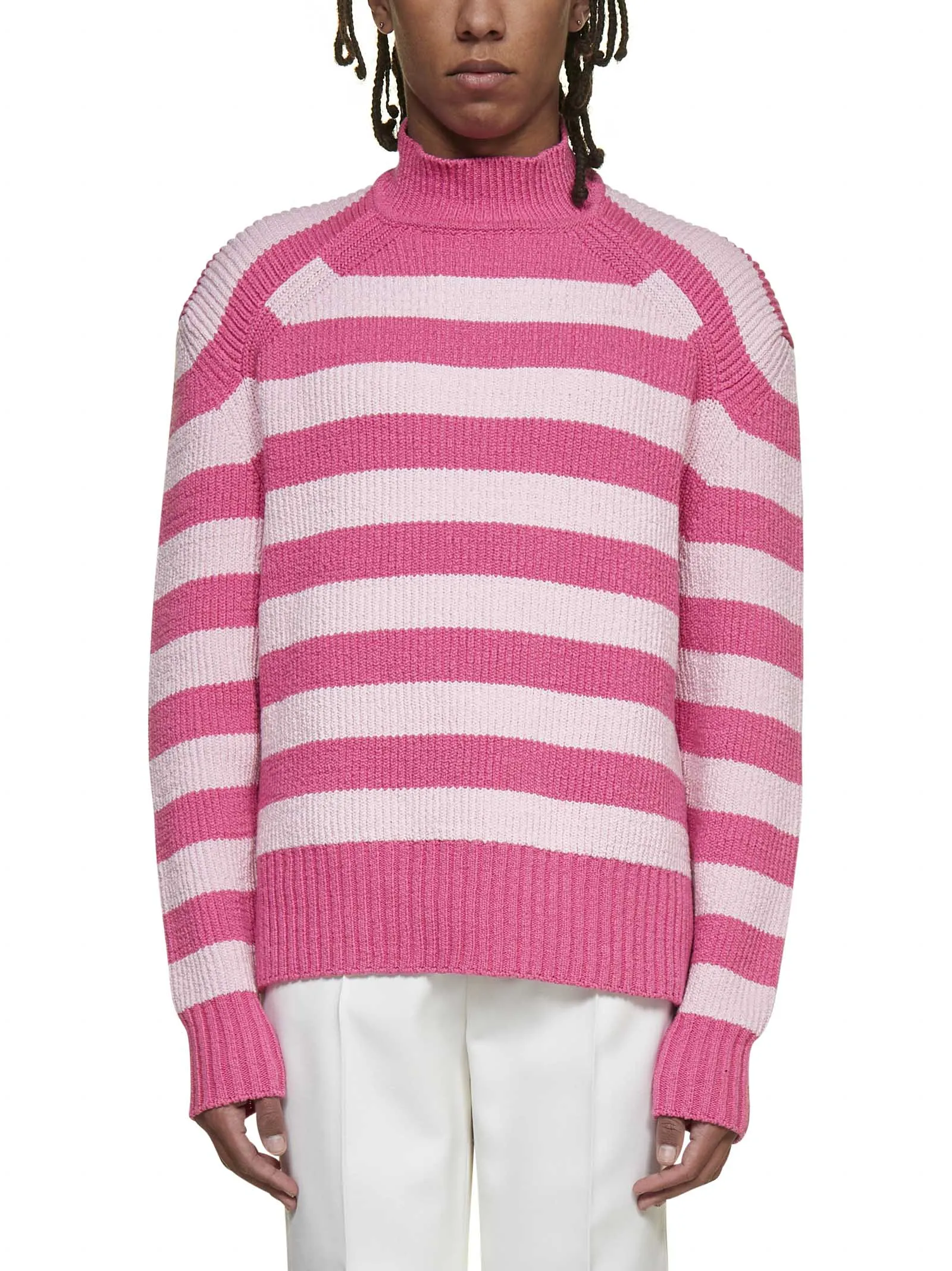 Jacquemus Striped Mock Neck Sweater