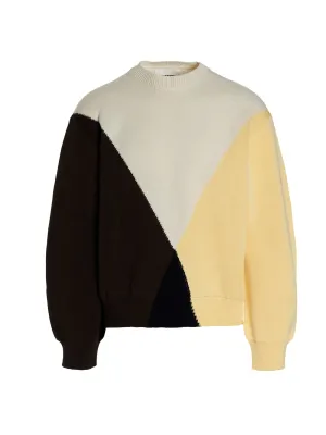 Jil Sander Colour-Block Crewneck Knit Sweater