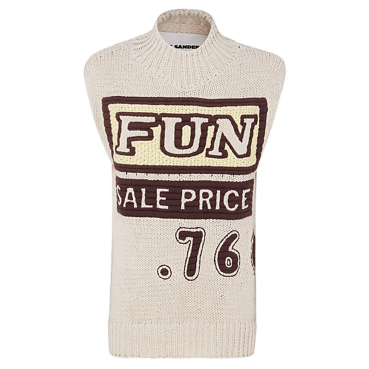 Jil Sander Graphic Logo Intarsia Knitted Vest