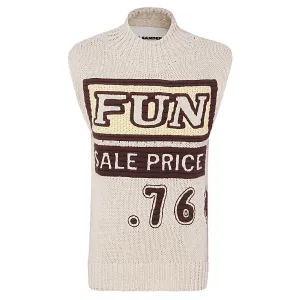 Jil Sander Graphic Logo Intarsia Knitted Vest