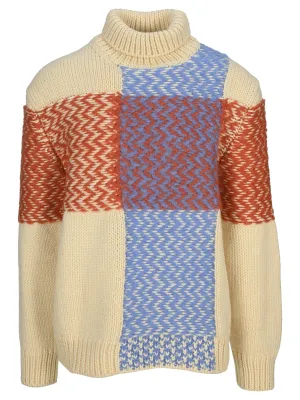 Jil Sander Pattern Intarsia High Neck Sweater