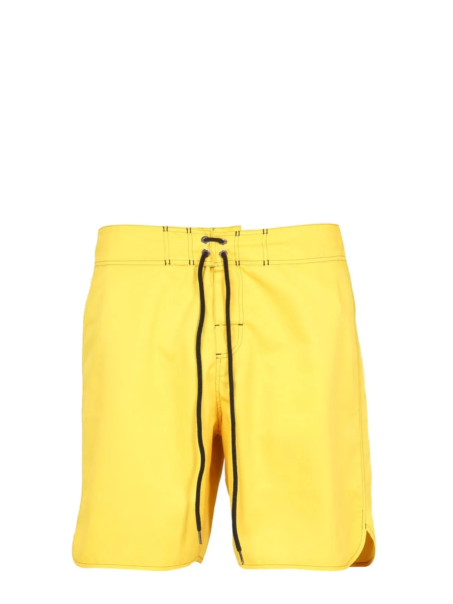 Jil Sander Stitch Detailed Drawstring Swim Shorts