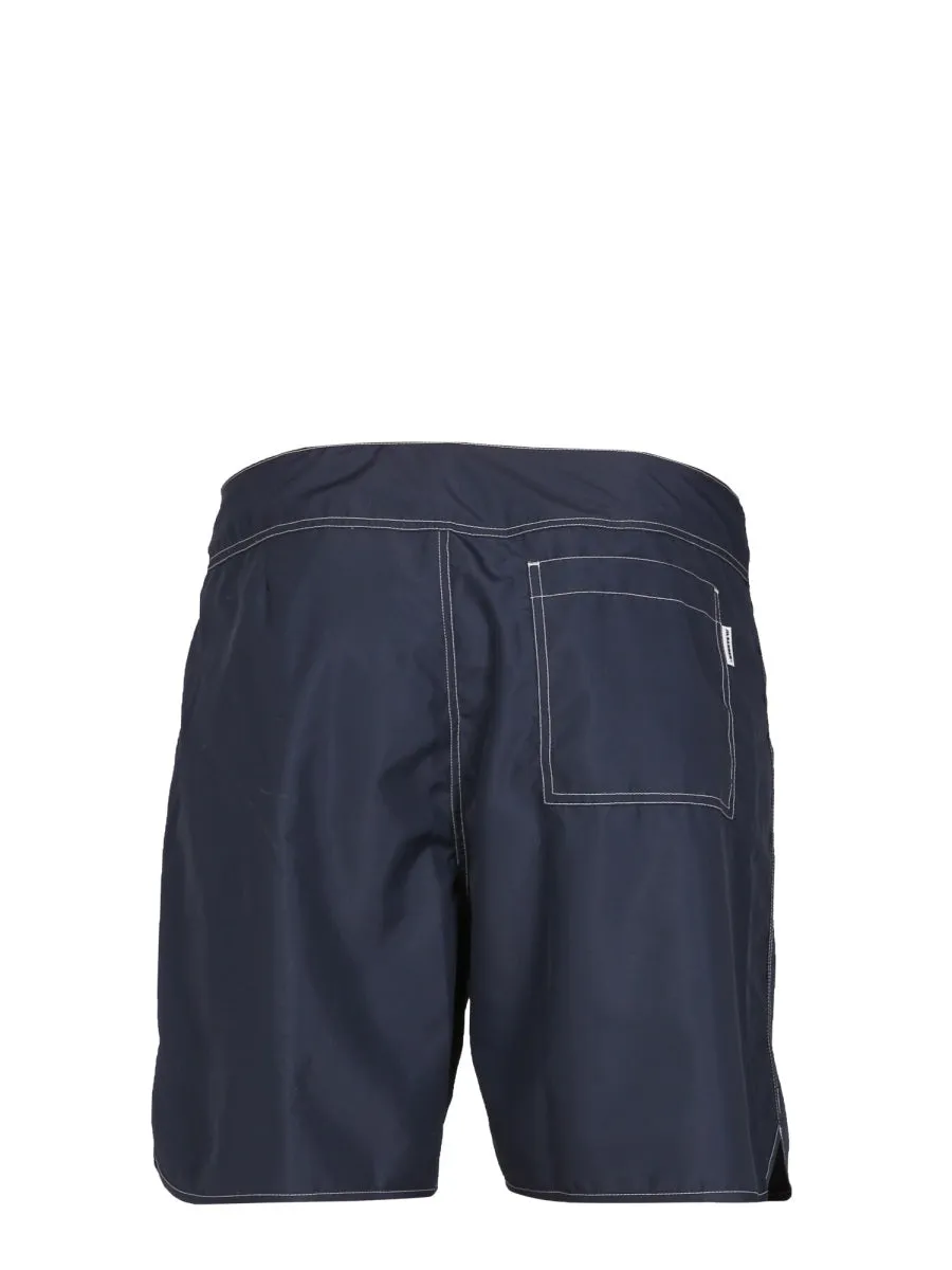 Jil Sander Stitch Detailed Drawstring Swim Shorts