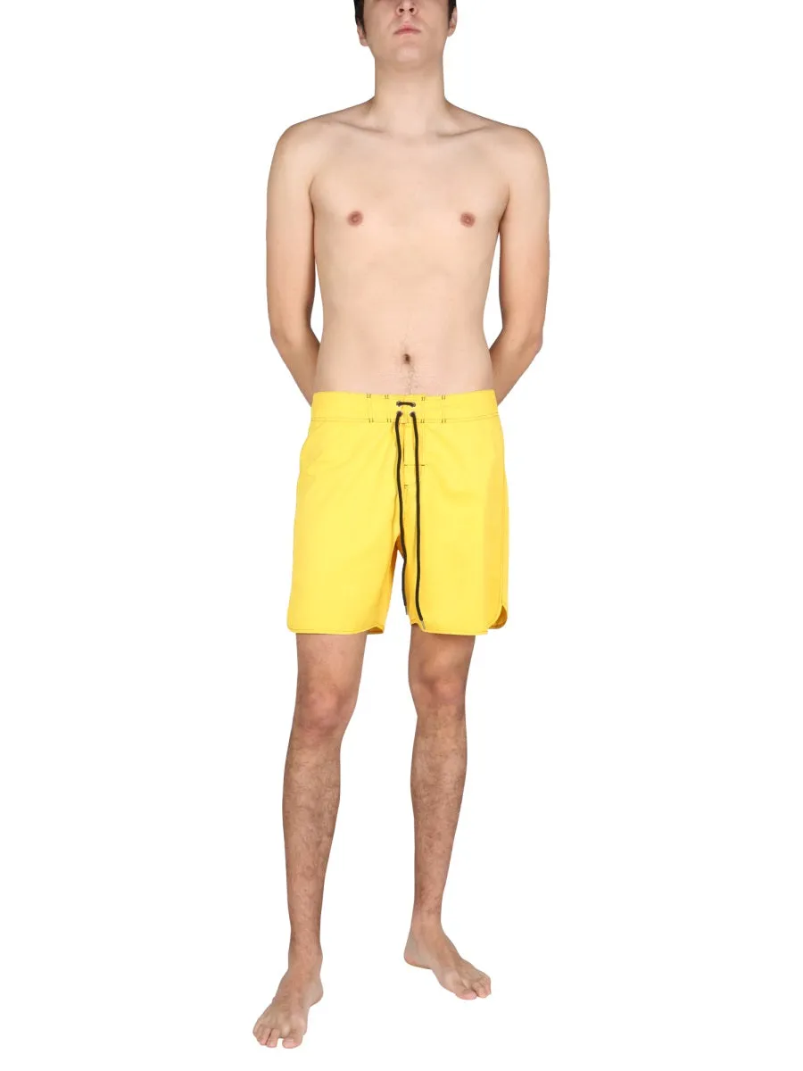 Jil Sander Stitch Detailed Drawstring Swim Shorts