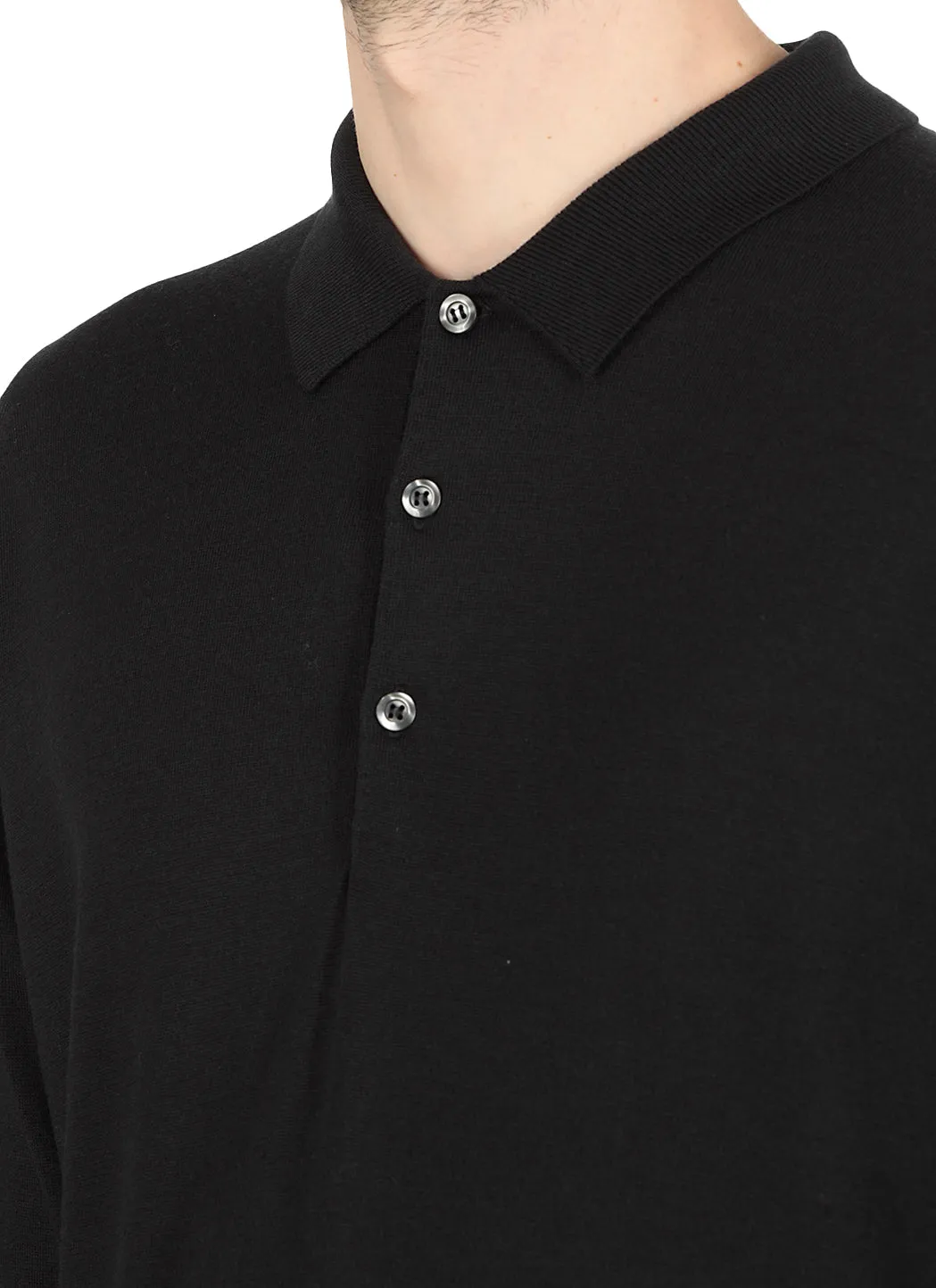 John Smedley Belper Buttoned Knitted Polo Shirt