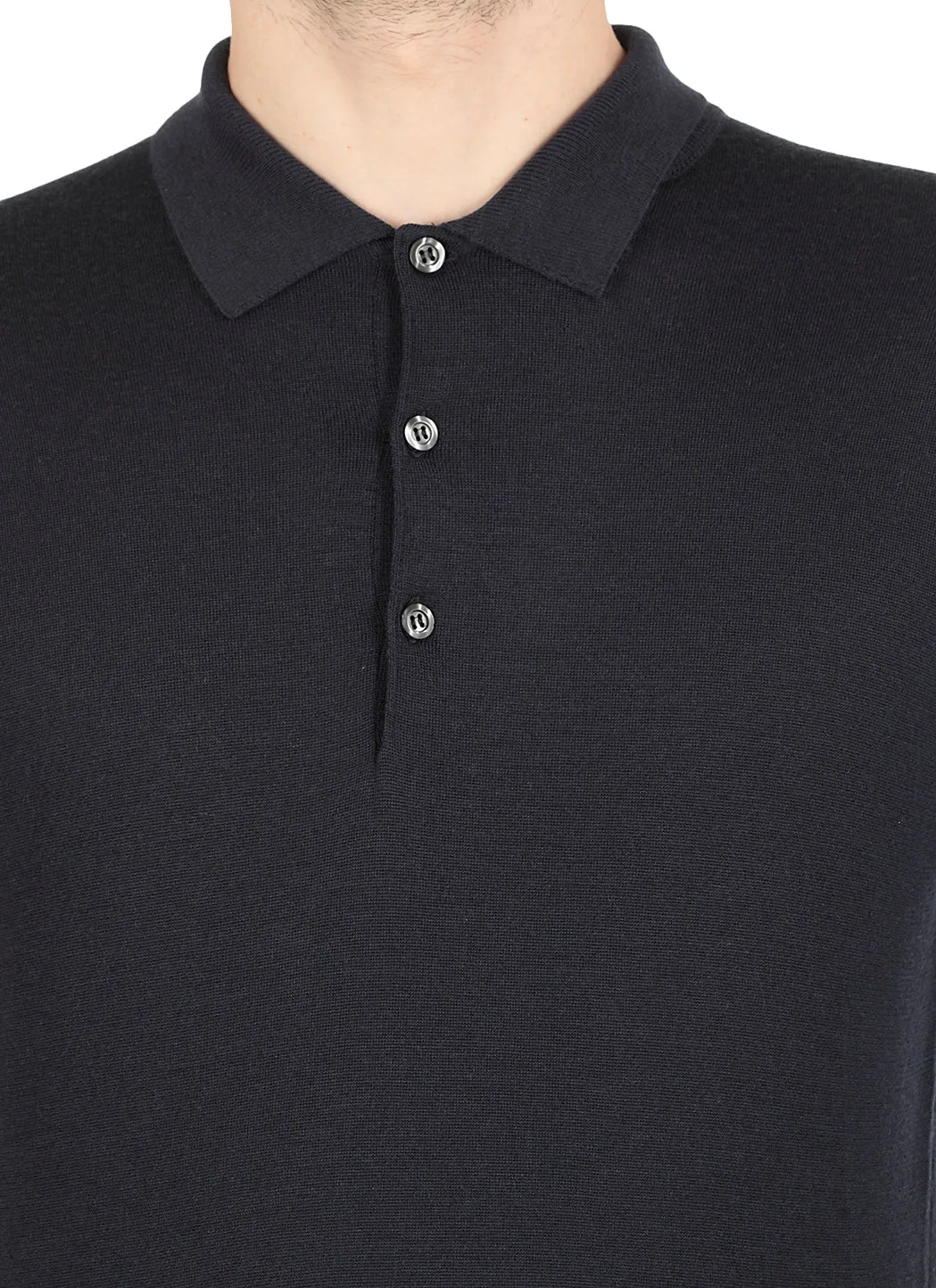 John Smedley Belper Buttoned Knitted Polo Shirt