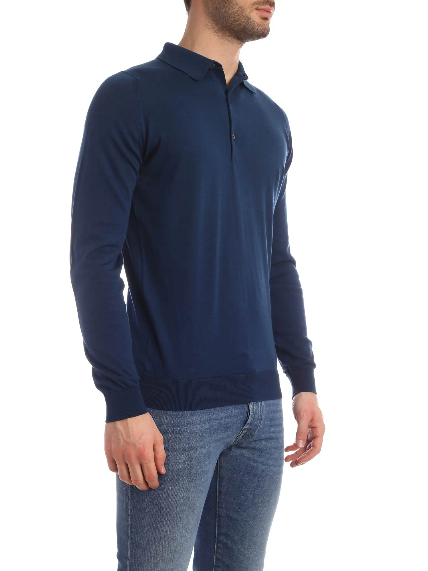 John Smedley Bradwell Long-Sleeve Polo Shirt
