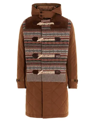Junya Watanabe Jacquard Hooded Duffel Coat