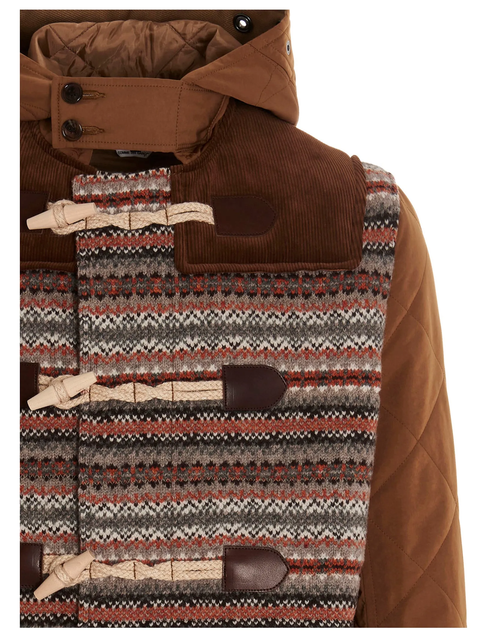 Junya Watanabe Jacquard Hooded Duffel Coat