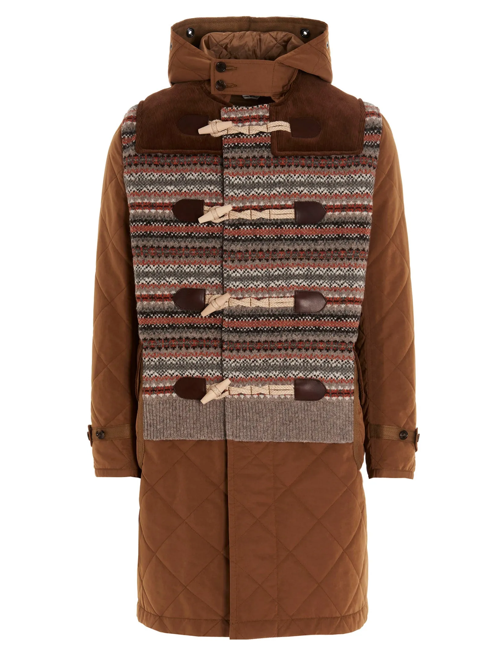 Junya Watanabe Jacquard Hooded Duffel Coat