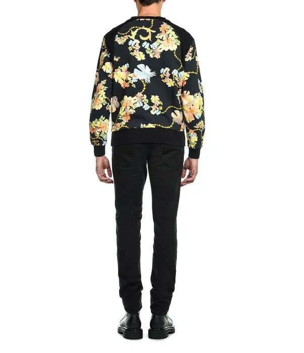 Just Cavalli Floral Print Crewneck Sweater