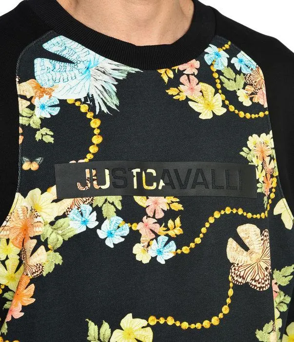 Just Cavalli Floral Print Crewneck Sweater