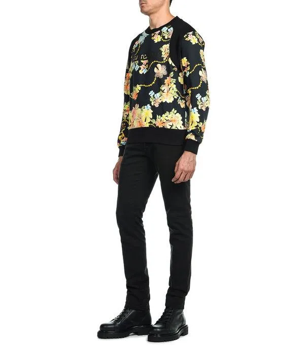 Just Cavalli Floral Print Crewneck Sweater