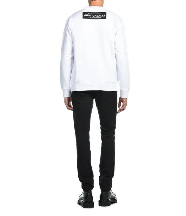 Just Cavalli Graphic Print Crewneck Sweater