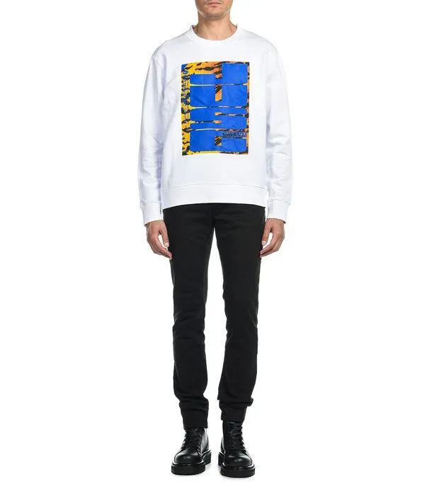 Just Cavalli Graphic Print Crewneck Sweater