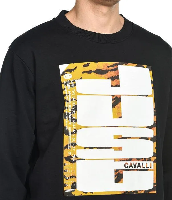 Just Cavalli Graphic Print Crewneck Sweater